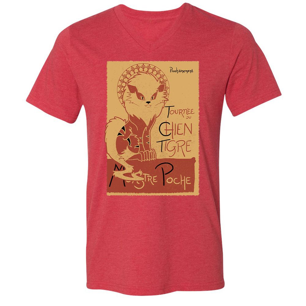 Unisex V-Neck T-Shirt - RN5LJTZE - Heather Red - 16