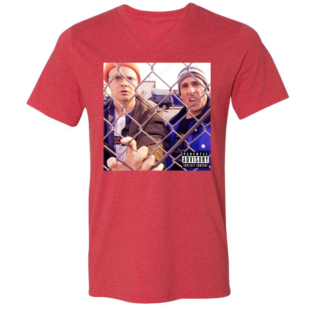 Unisex V-Neck T-Shirt - VU6J4PCP - Heather Red - 16