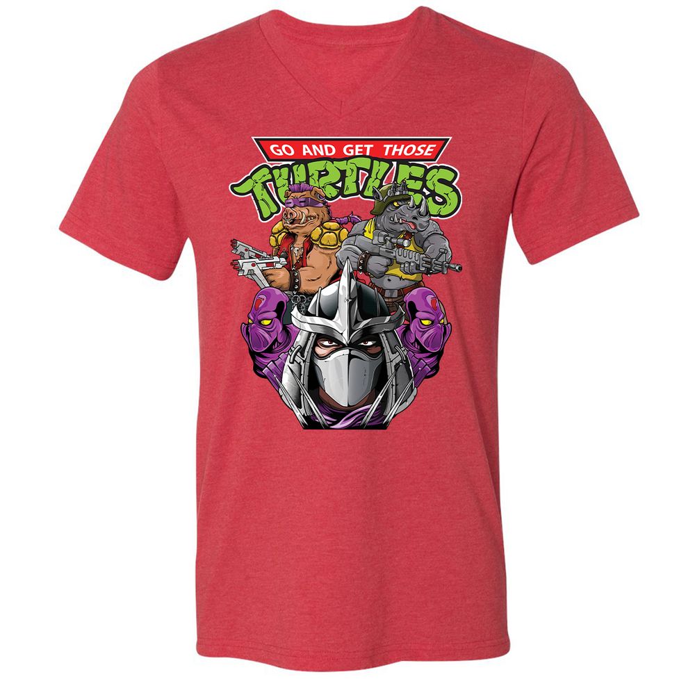 Unisex V-Neck T-Shirt - 73V5KE4S - Heather Red - 16