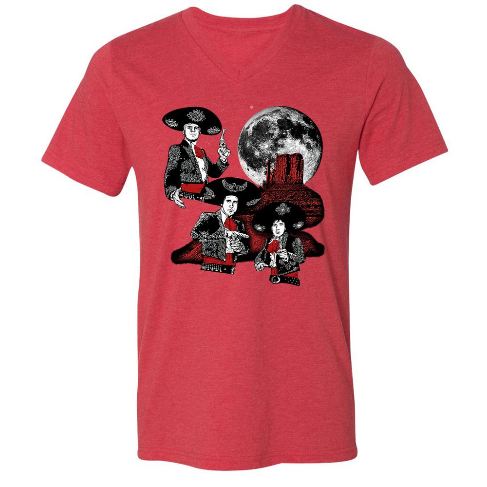 Unisex V-Neck T-Shirt - YW8XA733 - Heather Red - 16