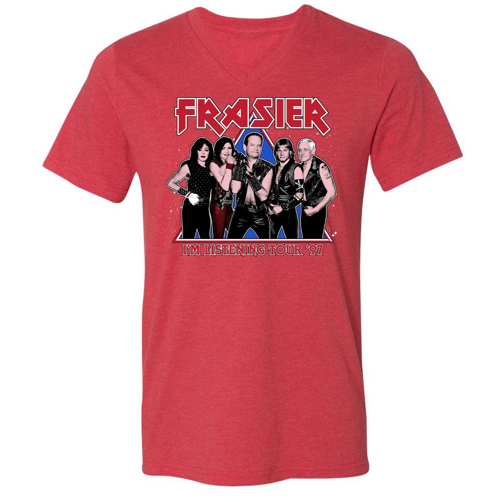 Unisex V-Neck T-Shirt - 875MG6PD - Heather Red - 16