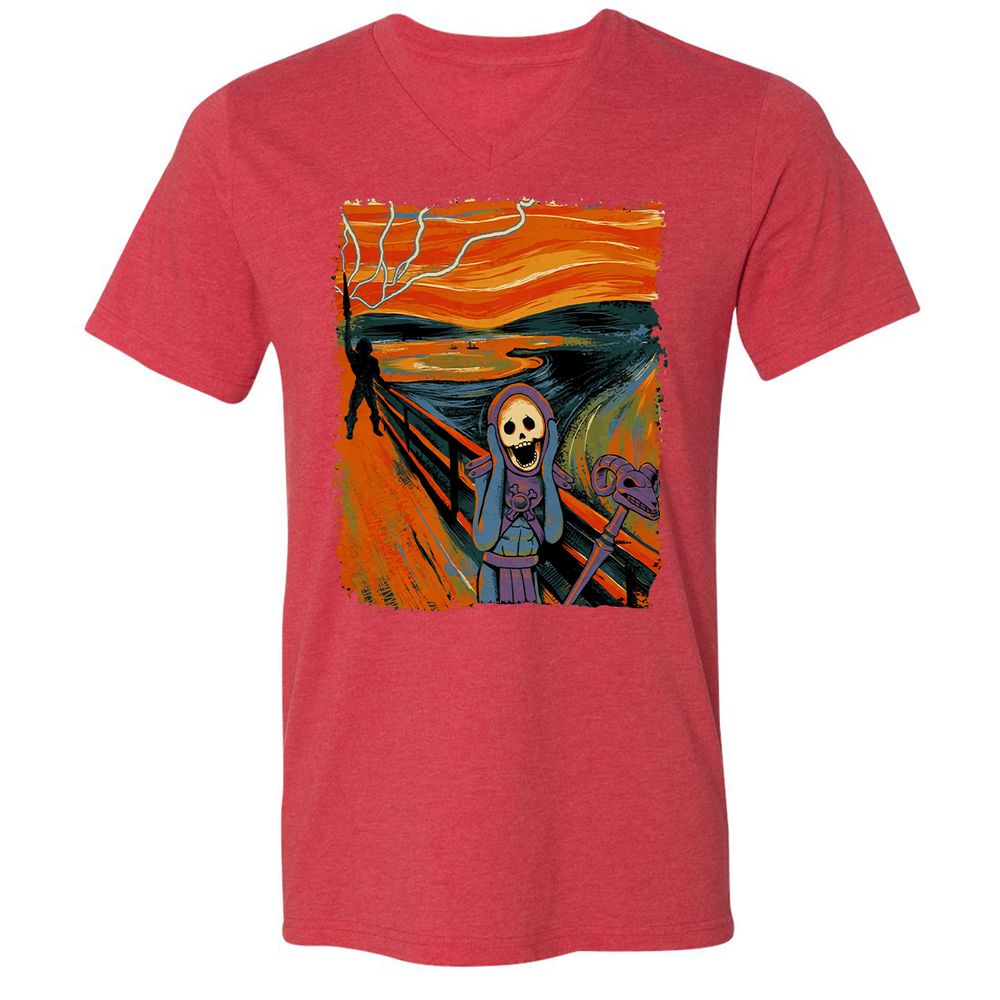 Unisex V-Neck T-Shirt - M87G3SAJ - Heather Red - 16