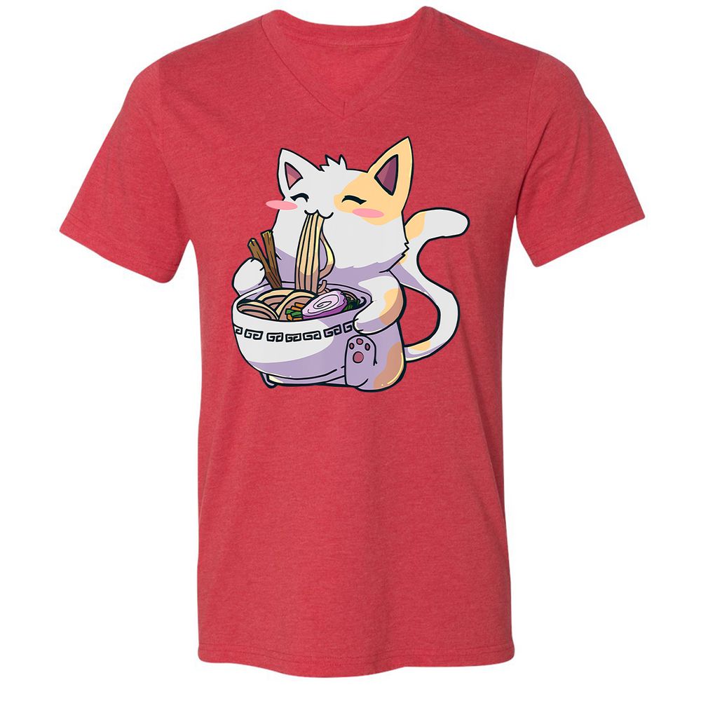 Unisex V-Neck T-Shirt - 3Q4QCJ4A - Heather Red - 16