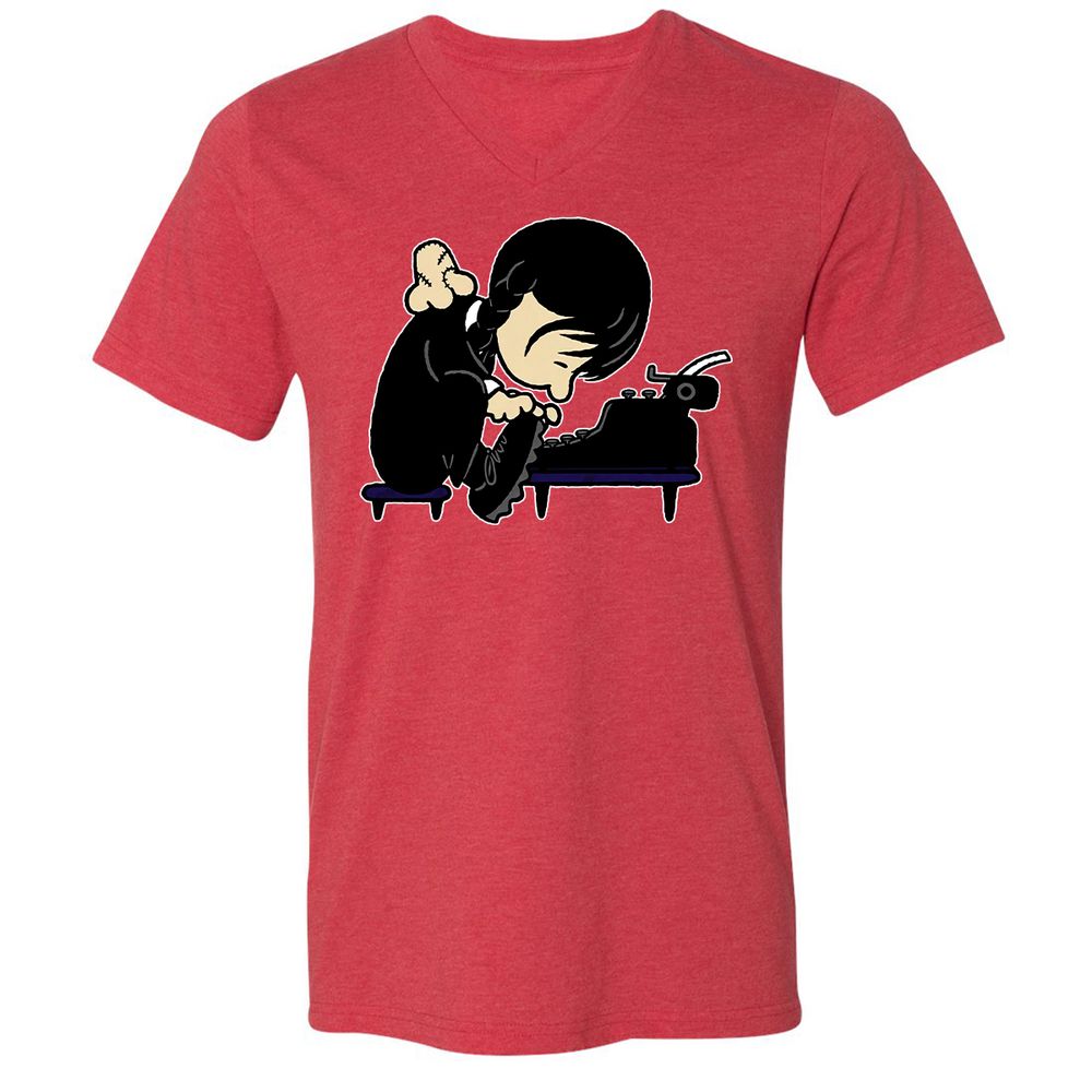 Unisex V-Neck T-Shirt - XN2BHXFV - Heather Red - 16