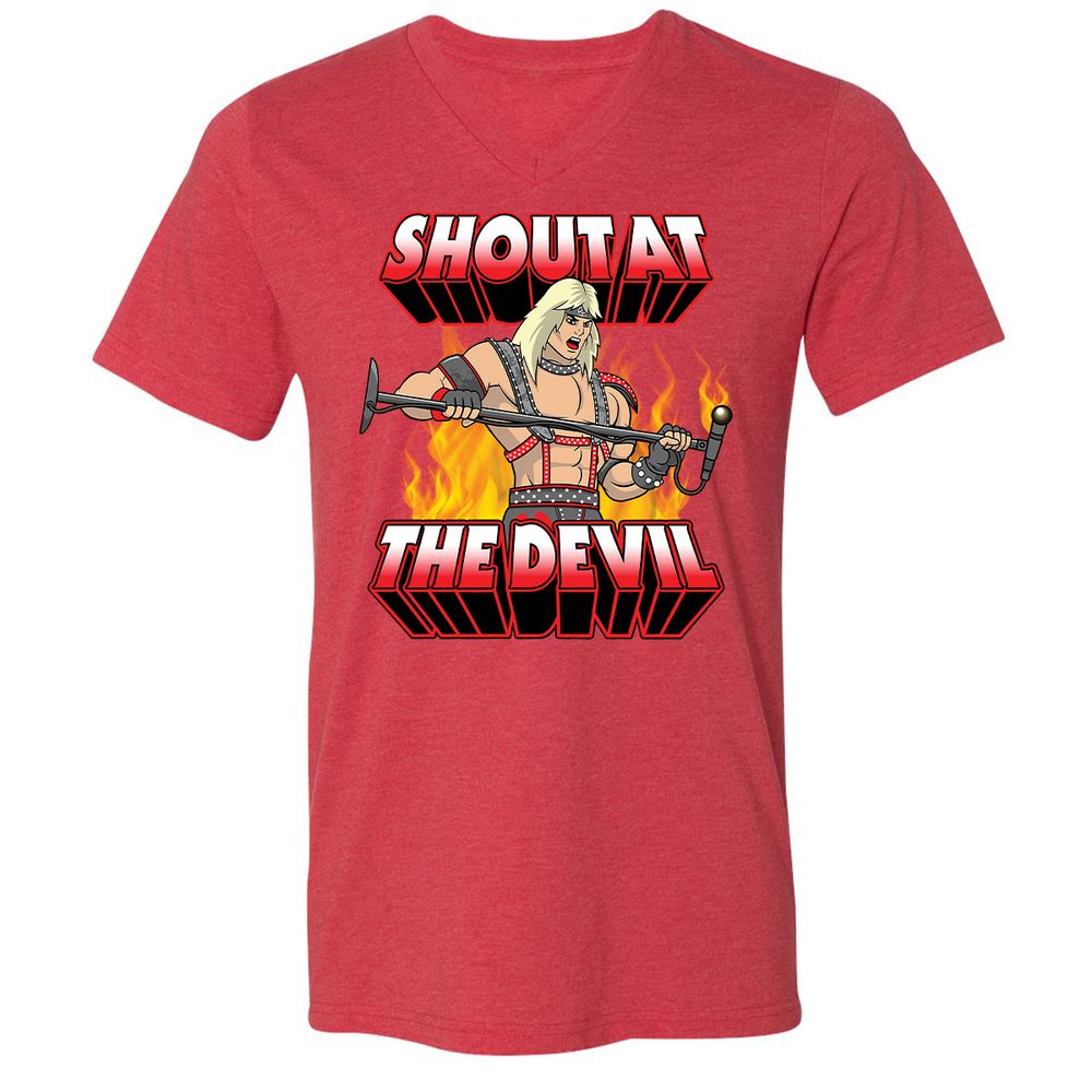 Unisex V-Neck T-Shirt - JLSVPAQG - Heather Red - 16