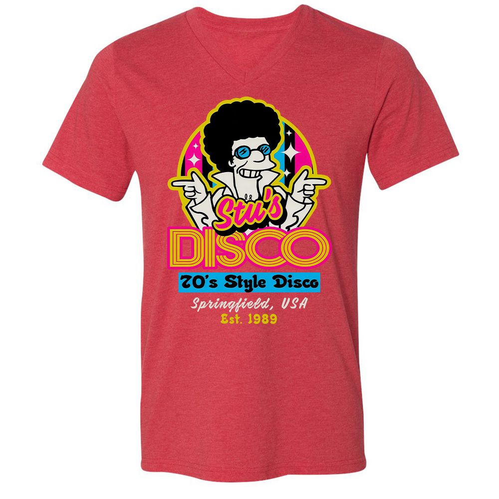 Unisex V-Neck T-Shirt - 7QZ6GXXU - Heather Red - 16