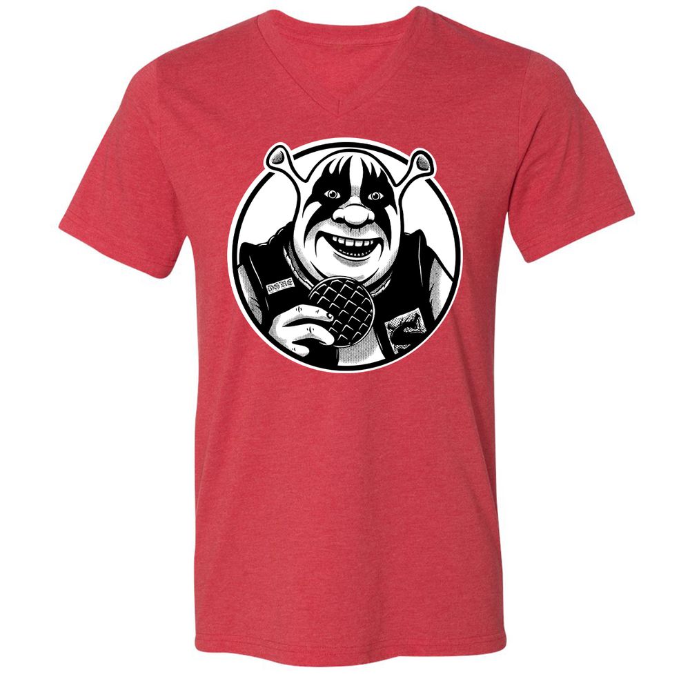 Unisex V-Neck T-Shirt - FEAMGZ36 - Heather Red - 16