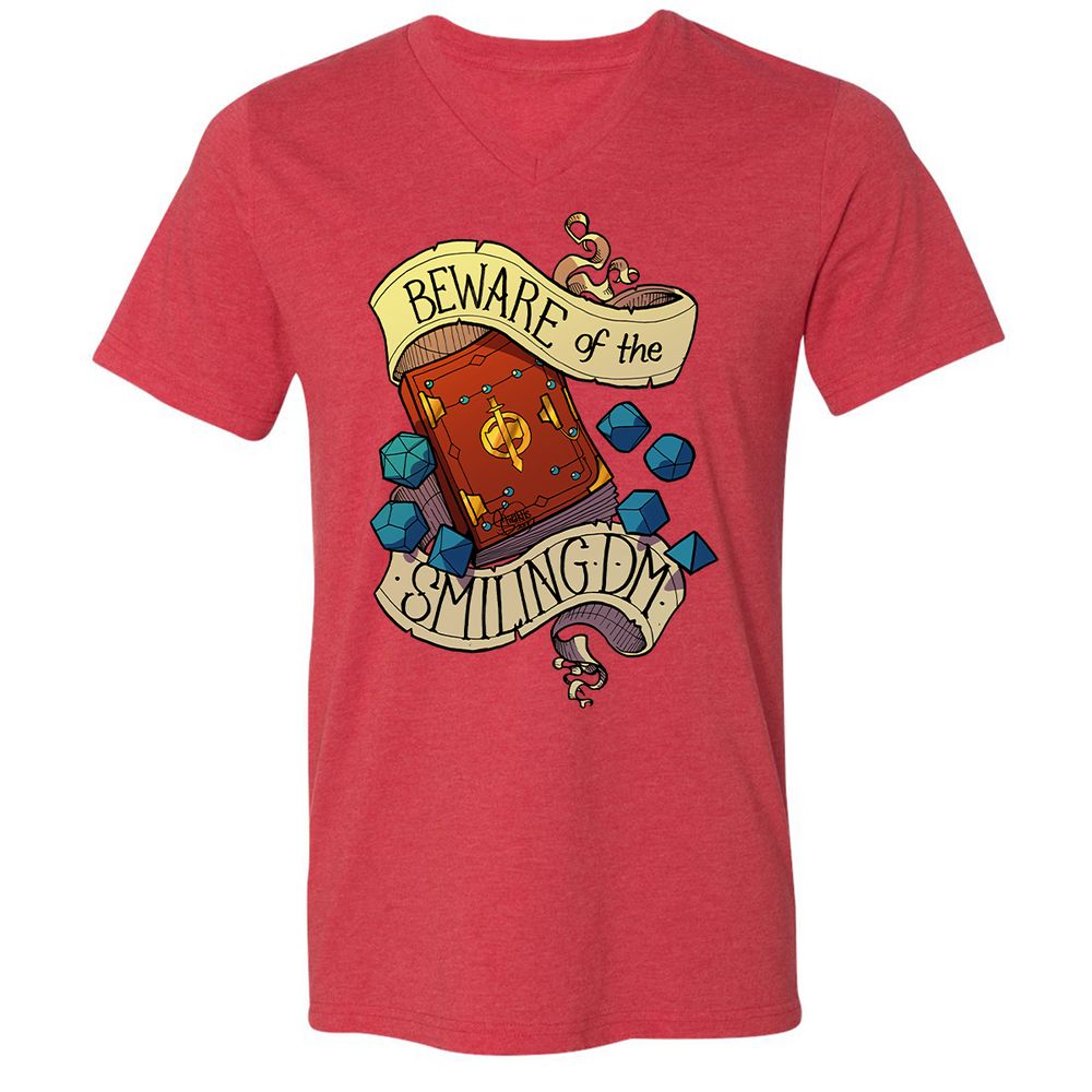 Unisex V-Neck T-Shirt - EFMTYBN7 - Heather Red - 16