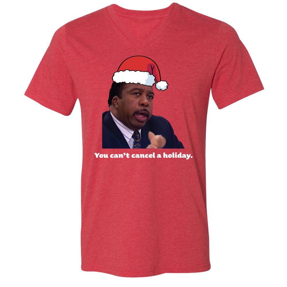 Unisex V-Neck T-Shirt - XZK6U3S8 - Heather Red - 16