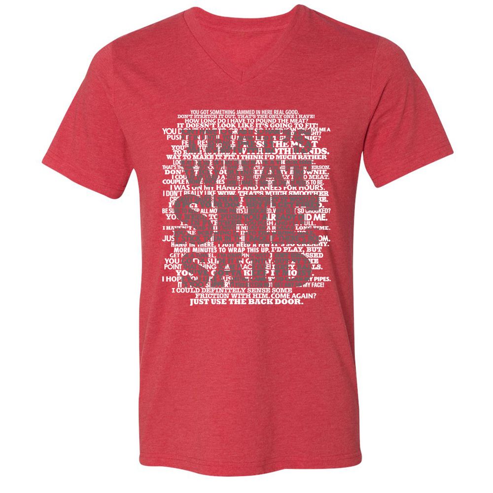 Unisex V-Neck T-Shirt - DCRLNSCA - Heather Red - 16