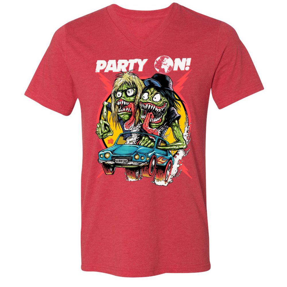 Unisex V-Neck T-Shirt - XLLB9NTX - Heather Red - 16