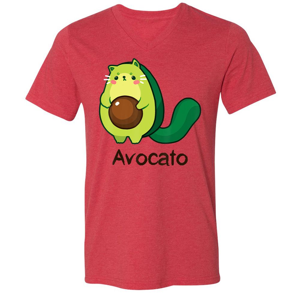 Unisex V-Neck T-Shirt - LG9Z4RWW - Heather Red - 16