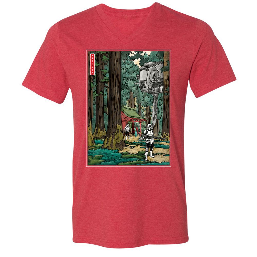 Unisex V-Neck T-Shirt - FMNFN691 - Heather Red - 16