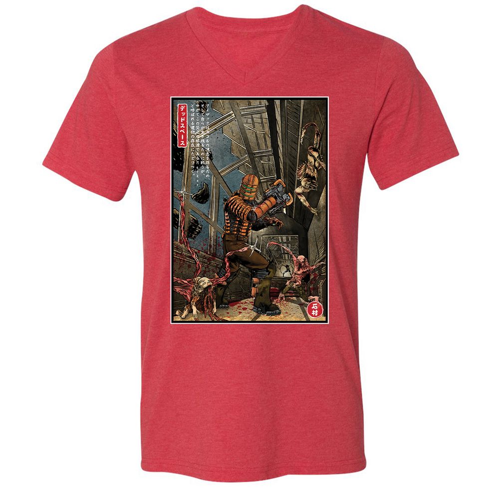 Unisex V-Neck T-Shirt - WCFL5KR1 - Heather Red - 16