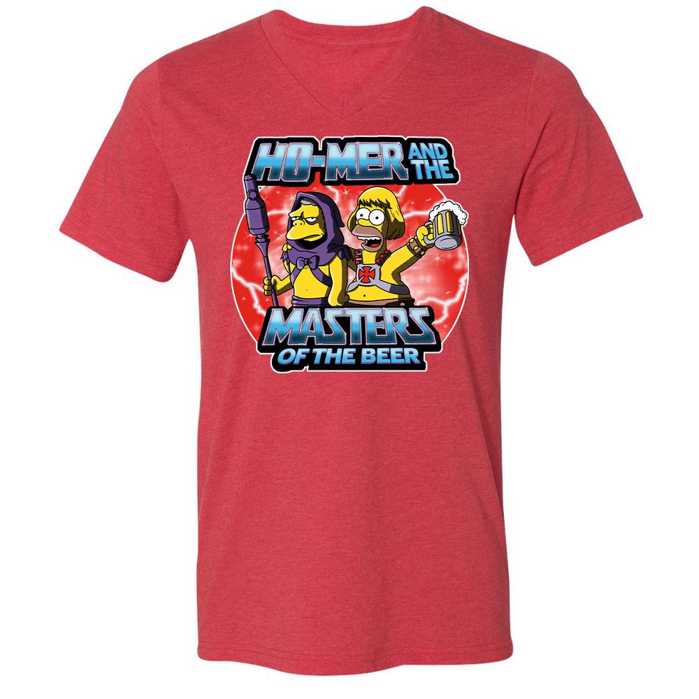 Unisex V-Neck T-Shirt - UE5557KE - Heather Red - 16