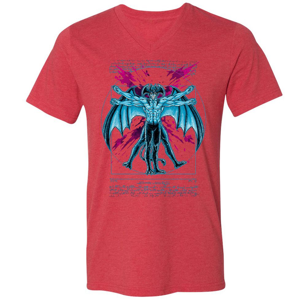 Unisex V-Neck T-Shirt - FSANST9S - Heather Red - 16