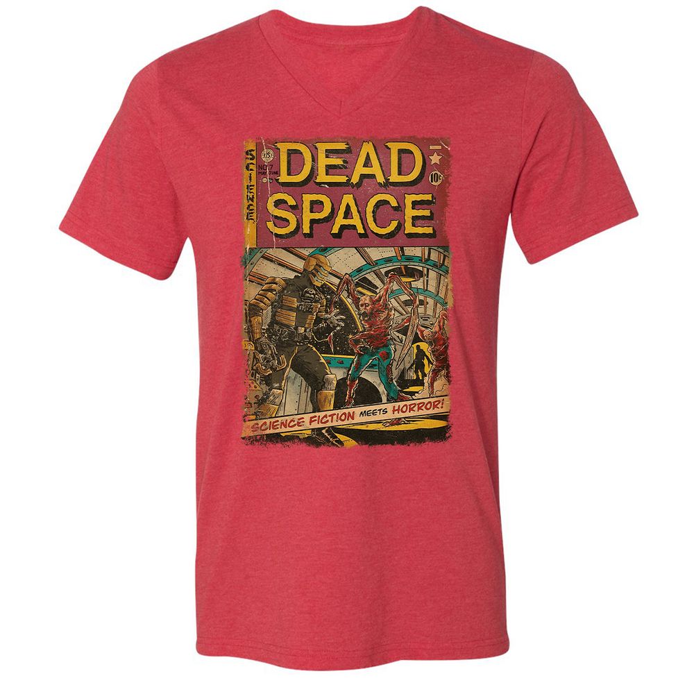 Unisex V-Neck T-Shirt - 7Y1W5J86 - Heather Red - 16