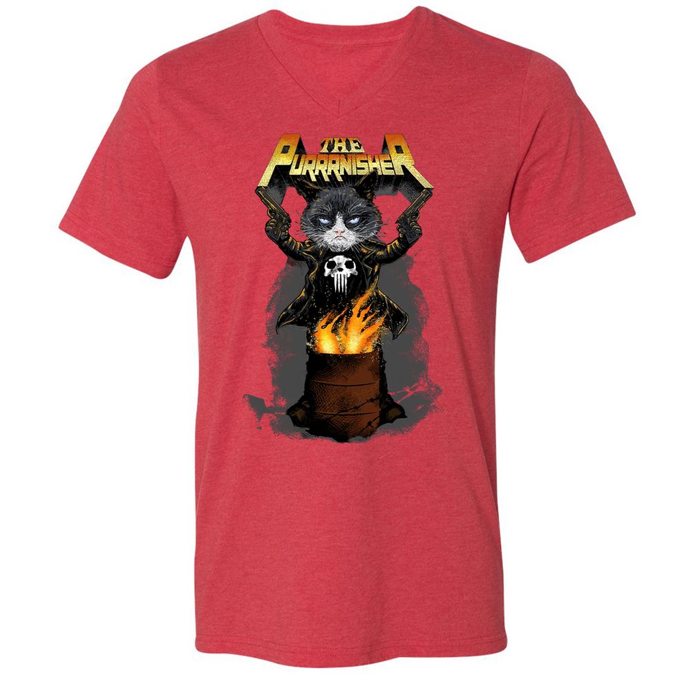 Unisex V-Neck T-Shirt - SGZE85XV - Heather Red - 16