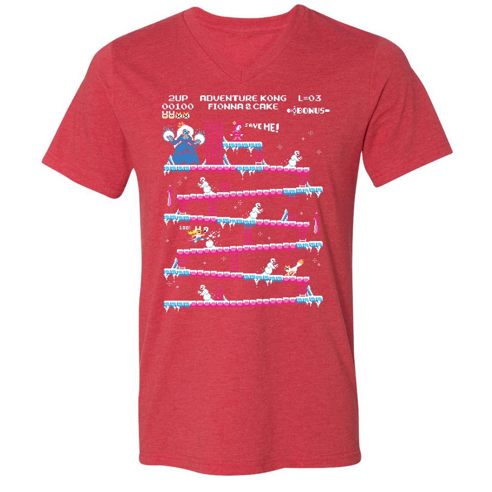 Unisex V-Neck T-Shirt - PYLA8H1V - Heather Red - 16