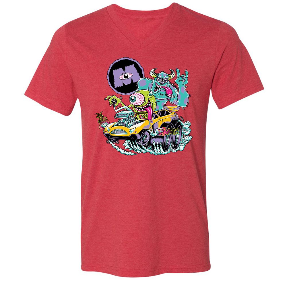 Unisex V-Neck T-Shirt - 3Q33CLQ4 - Heather Red - 16