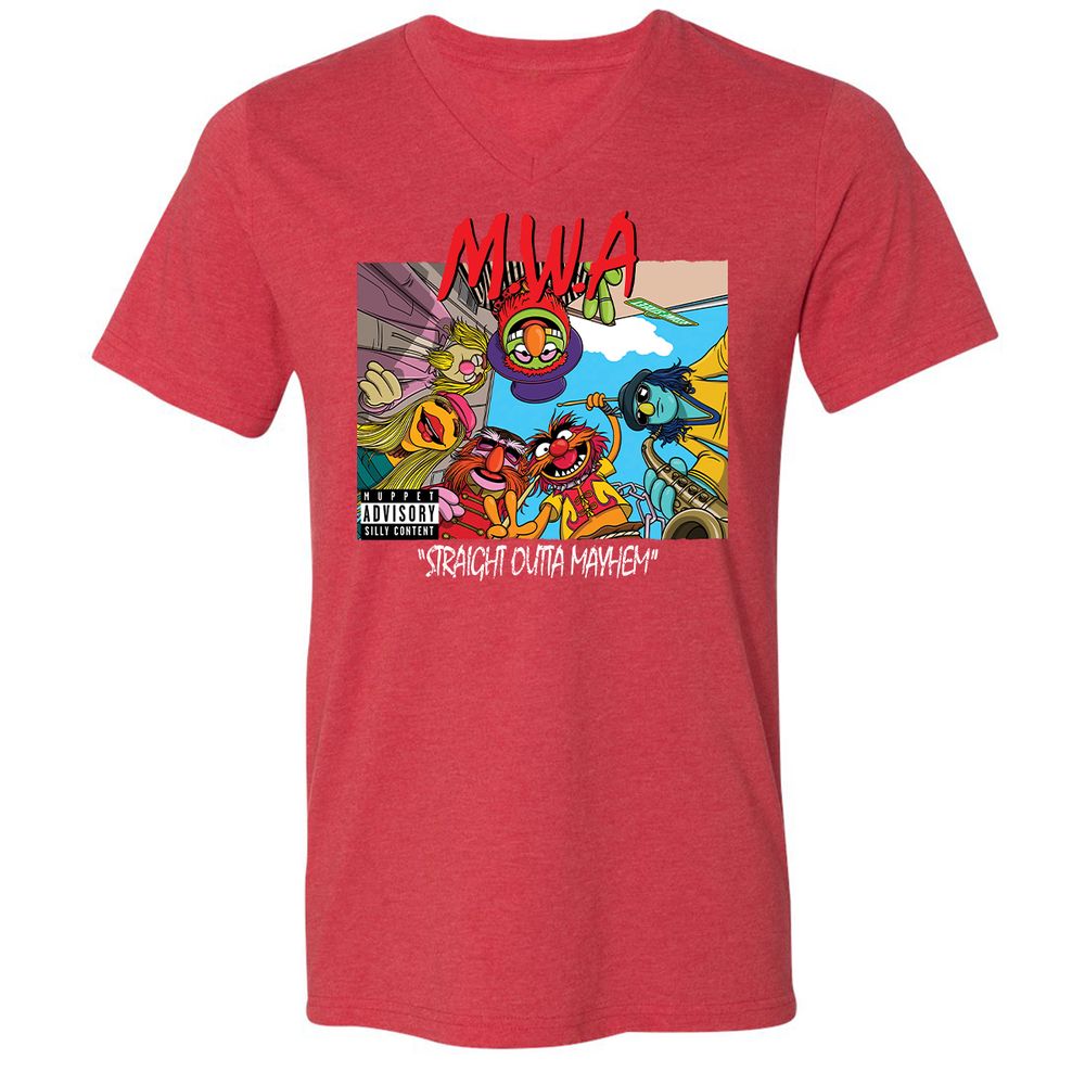 Unisex V-Neck T-Shirt - ARF284MN - Heather Red - 16
