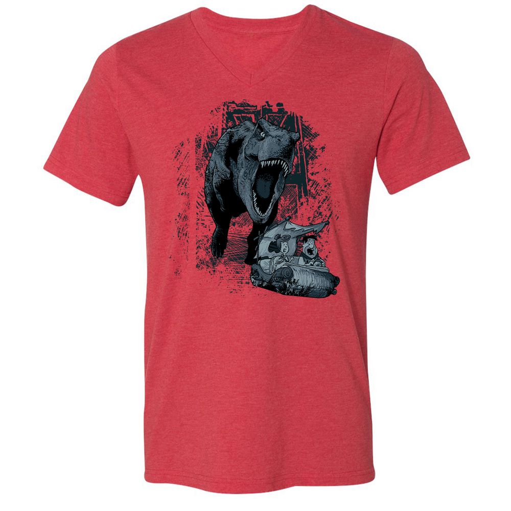 Unisex V-Neck T-Shirt - JED8Y4XD - Heather Red - 16