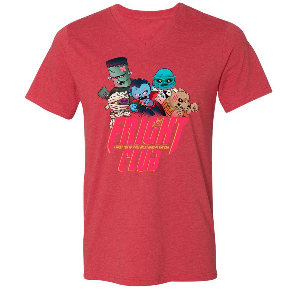 Unisex V-Neck T-Shirt - YJ2N9ZK9 - Heather Red - 16