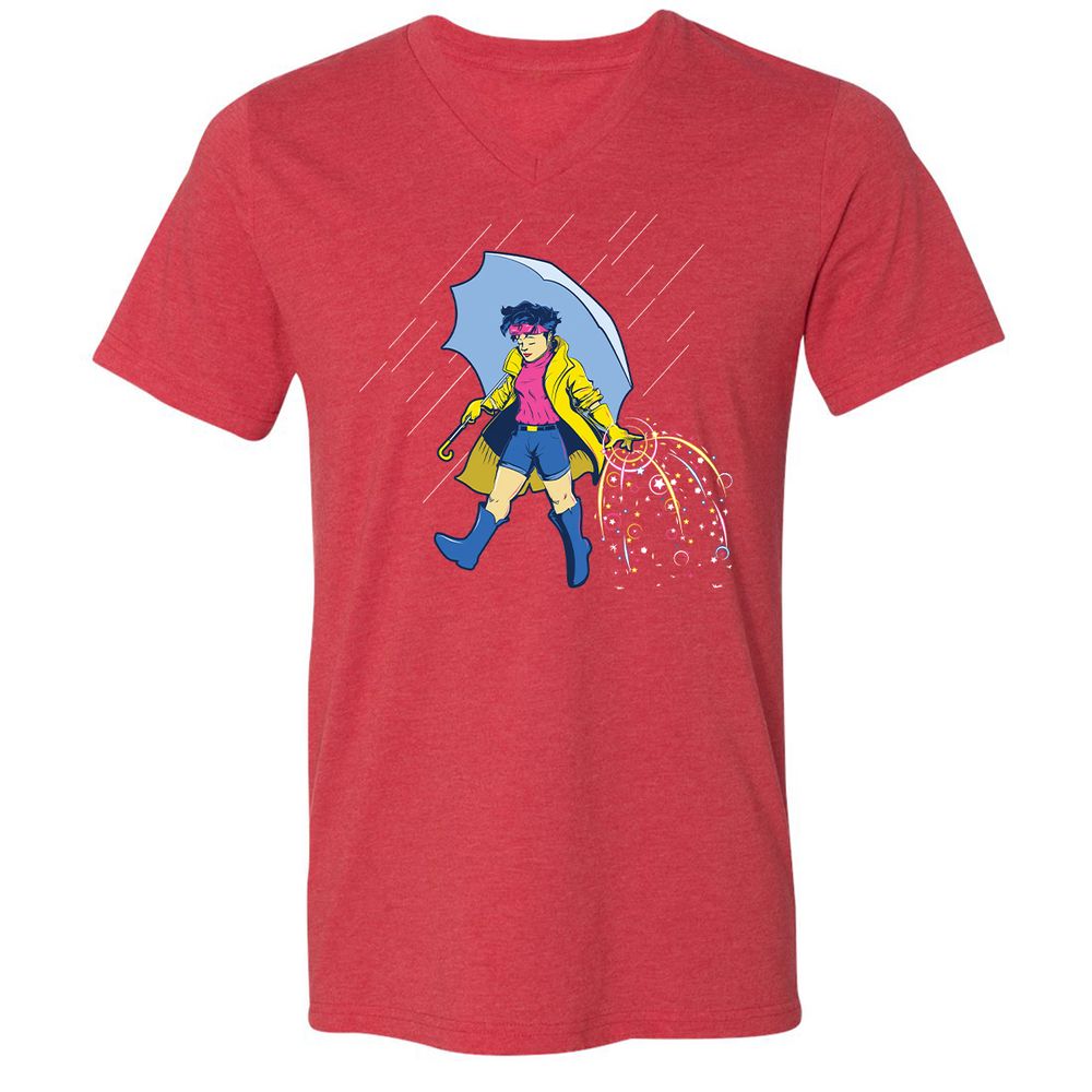 Unisex V-Neck T-Shirt - HVUMPR8G - Heather Red - 16