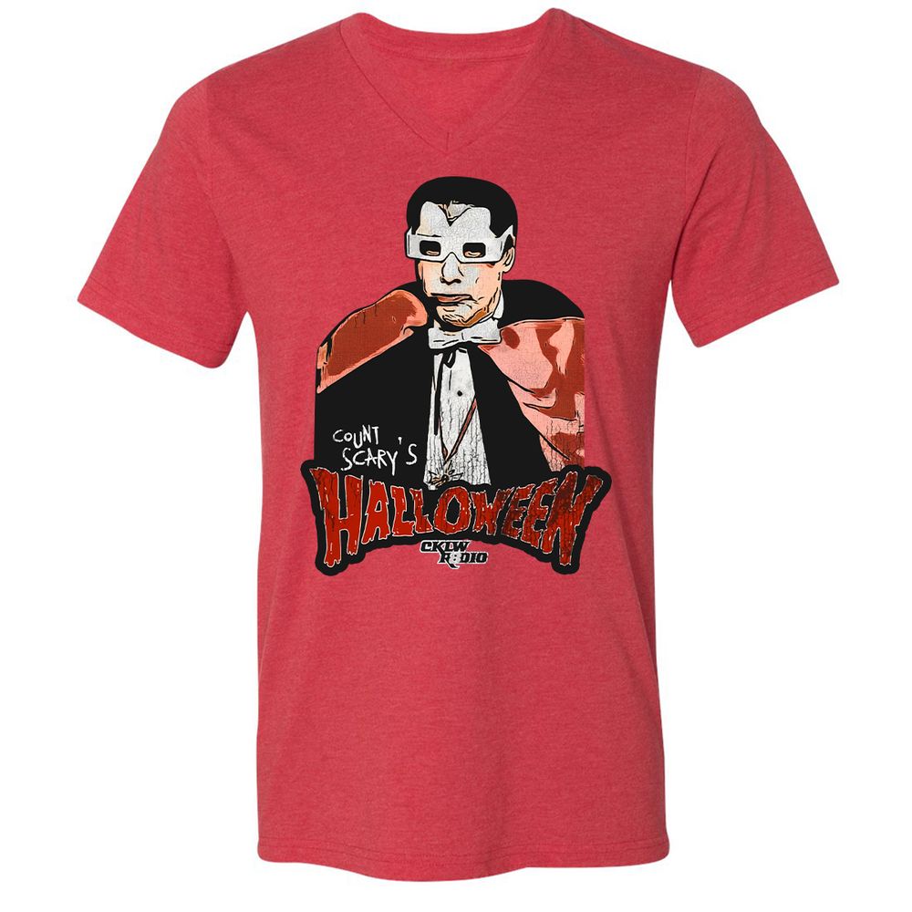 Unisex V-Neck T-Shirt - LRRMPL7Z - Heather Red - 16