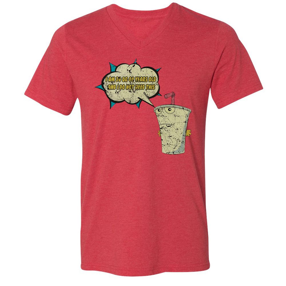 Unisex V-Neck T-Shirt - 669GP9DU - Heather Red - 16