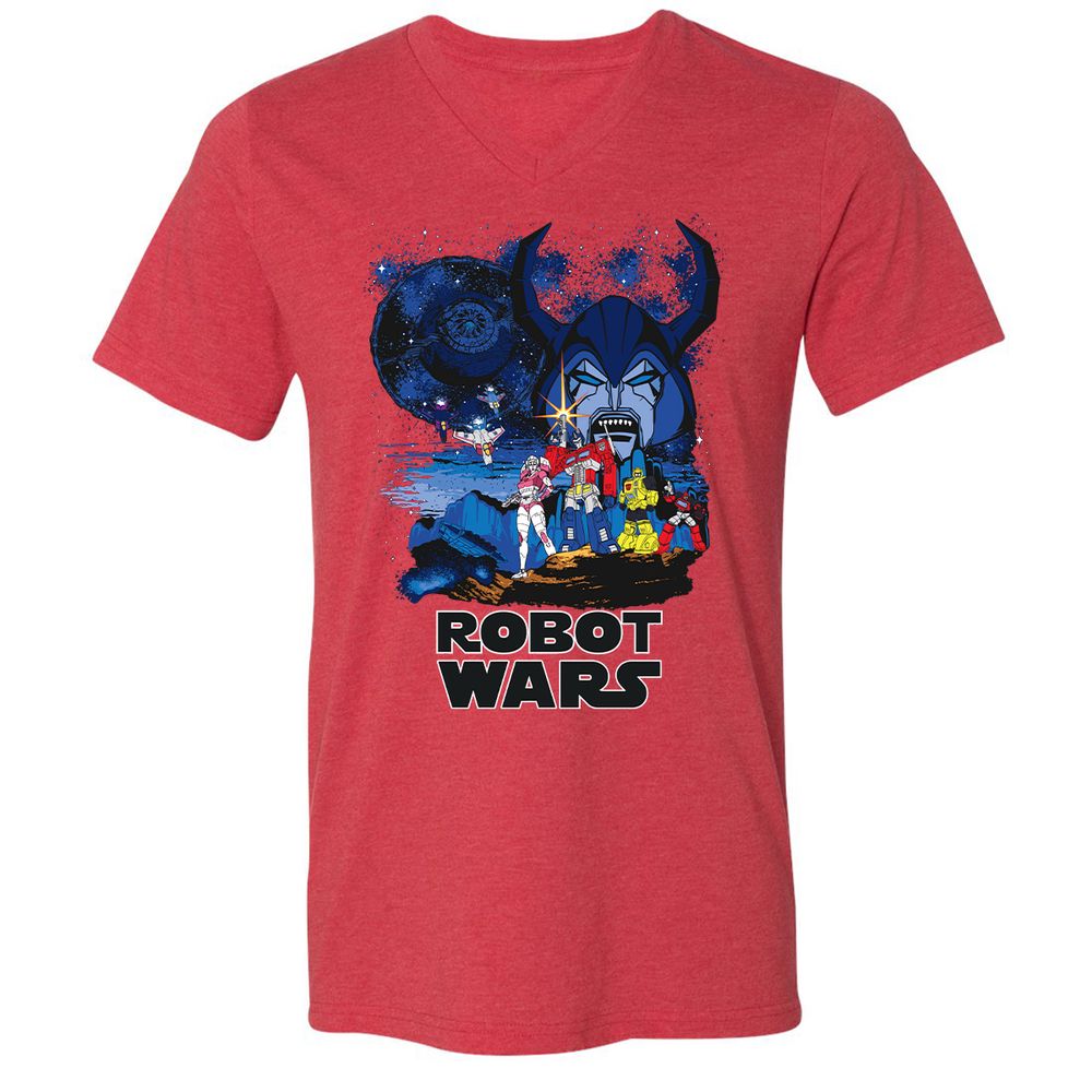 Unisex V-Neck T-Shirt - J4VTJHXN - Heather Red - 16