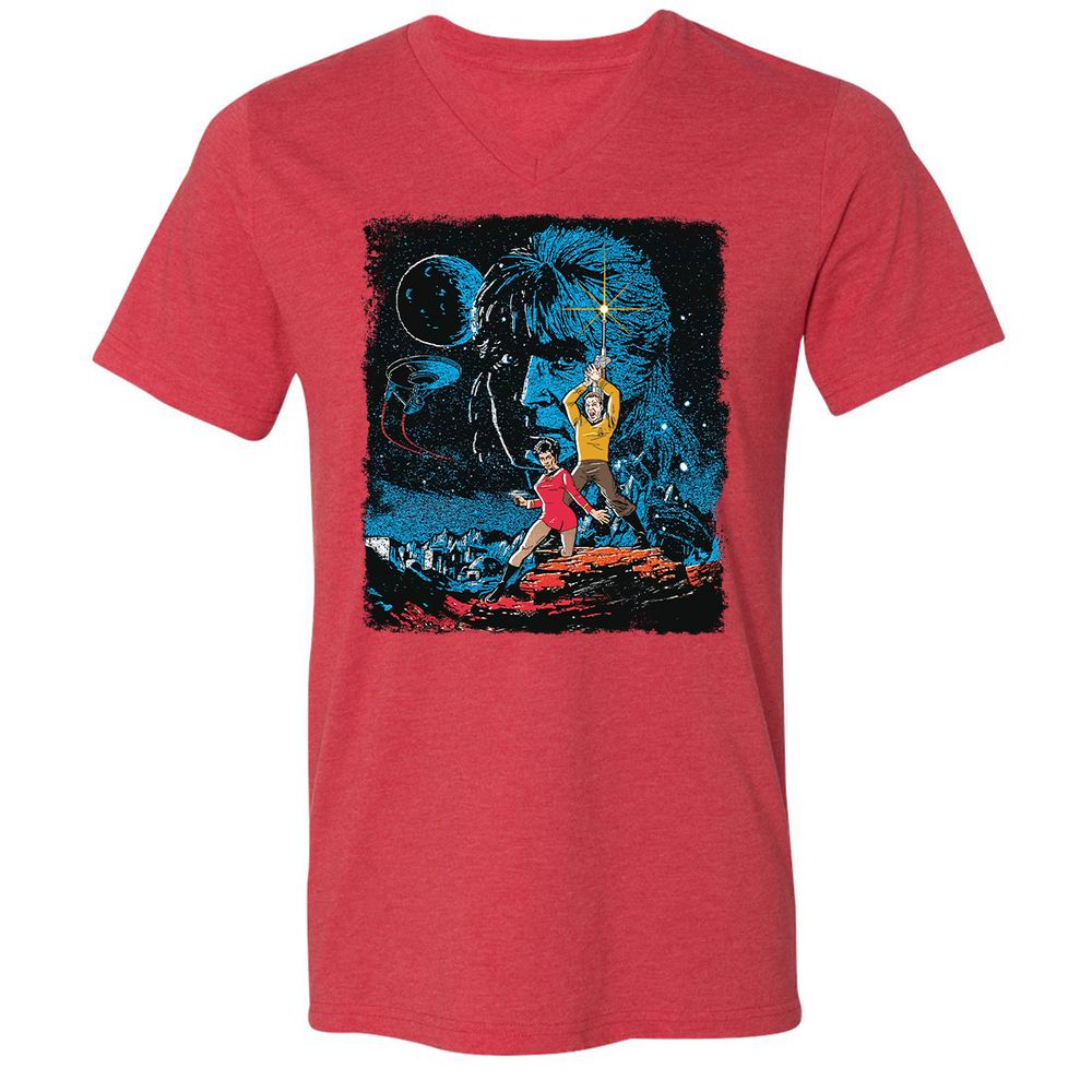 Unisex V-Neck T-Shirt - 2AAR4CUM - Heather Red - 16