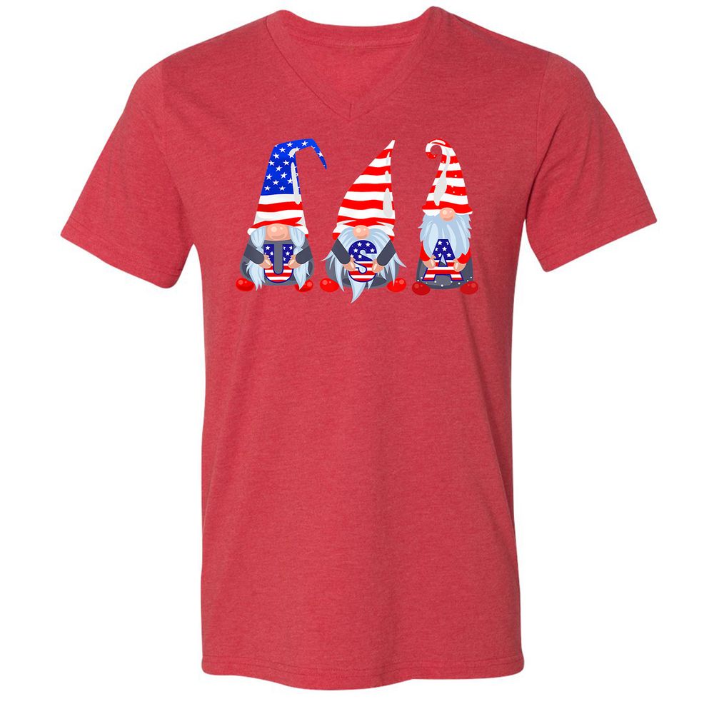 Unisex V-Neck T-Shirt - 61P5TJAD - Heather Red - 16