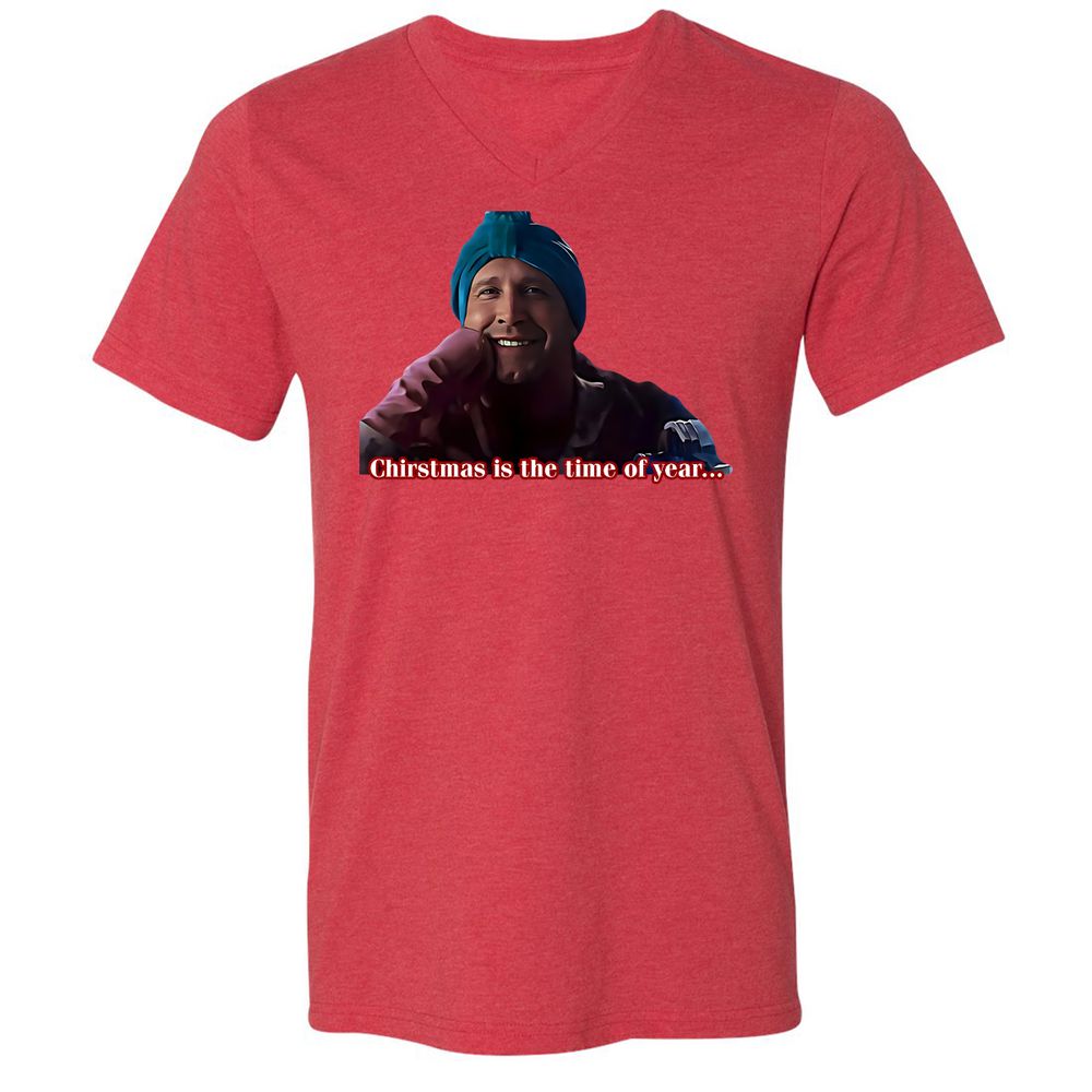 Unisex V-Neck T-Shirt - 4ETYWL6K - Heather Red - 16