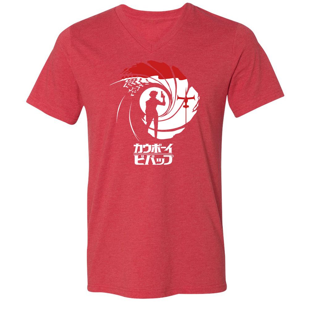 Unisex V-Neck T-Shirt - WJ7MDR21 - Heather Red - 16