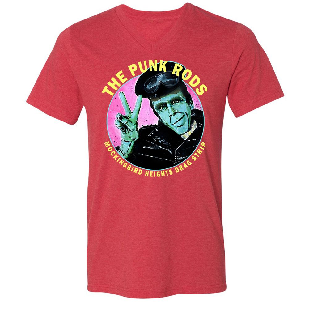 Unisex V-Neck T-Shirt - Y84JA9WL - Heather Red - 16