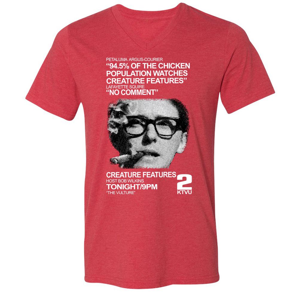 Unisex V-Neck T-Shirt - YNZ2LCQF - Heather Red - 16