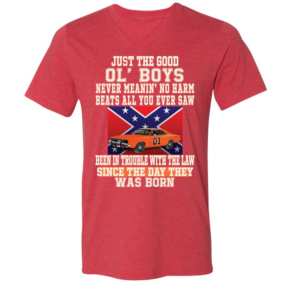Unisex V-Neck T-Shirt - 9FG51MZV - Heather Red - 16