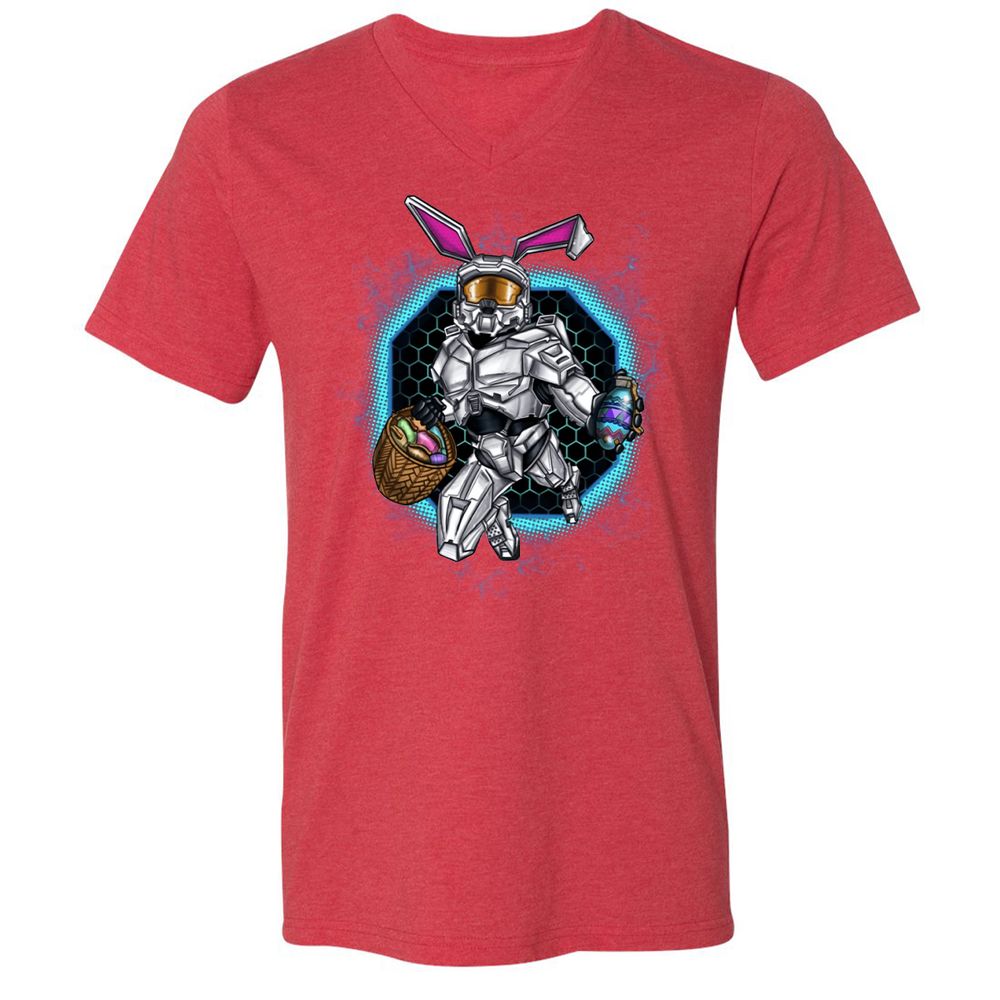 Unisex V-Neck T-Shirt - 5DMH6M6Y - Heather Red - 16