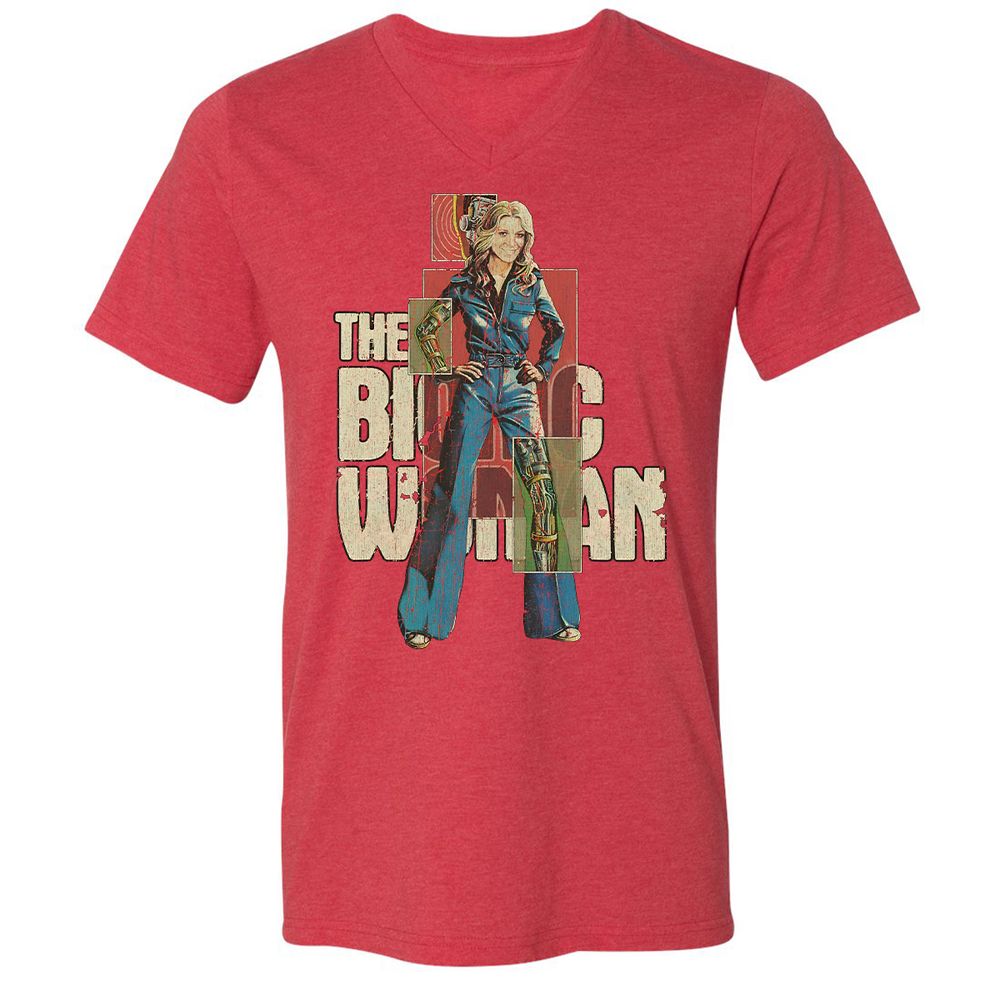 Unisex V-Neck T-Shirt - WUNFJP63 - Heather Red - 16