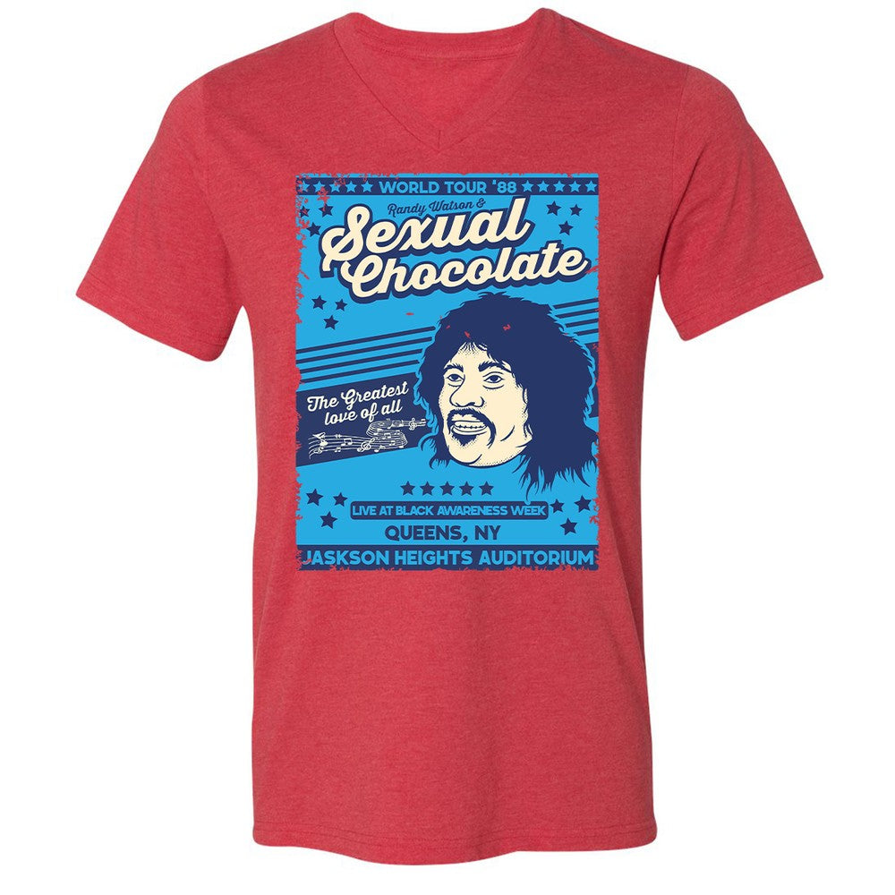 Unisex V-Neck T-Shirt - YM7GA5E7 - Heather Red - 16