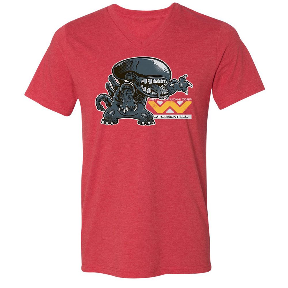 Unisex V-Neck T-Shirt - B9WFPEJF - Heather Red - 16