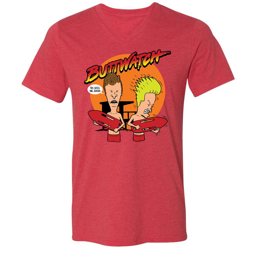 Unisex V-Neck T-Shirt - MZ2D34U5 - Heather Red - 16