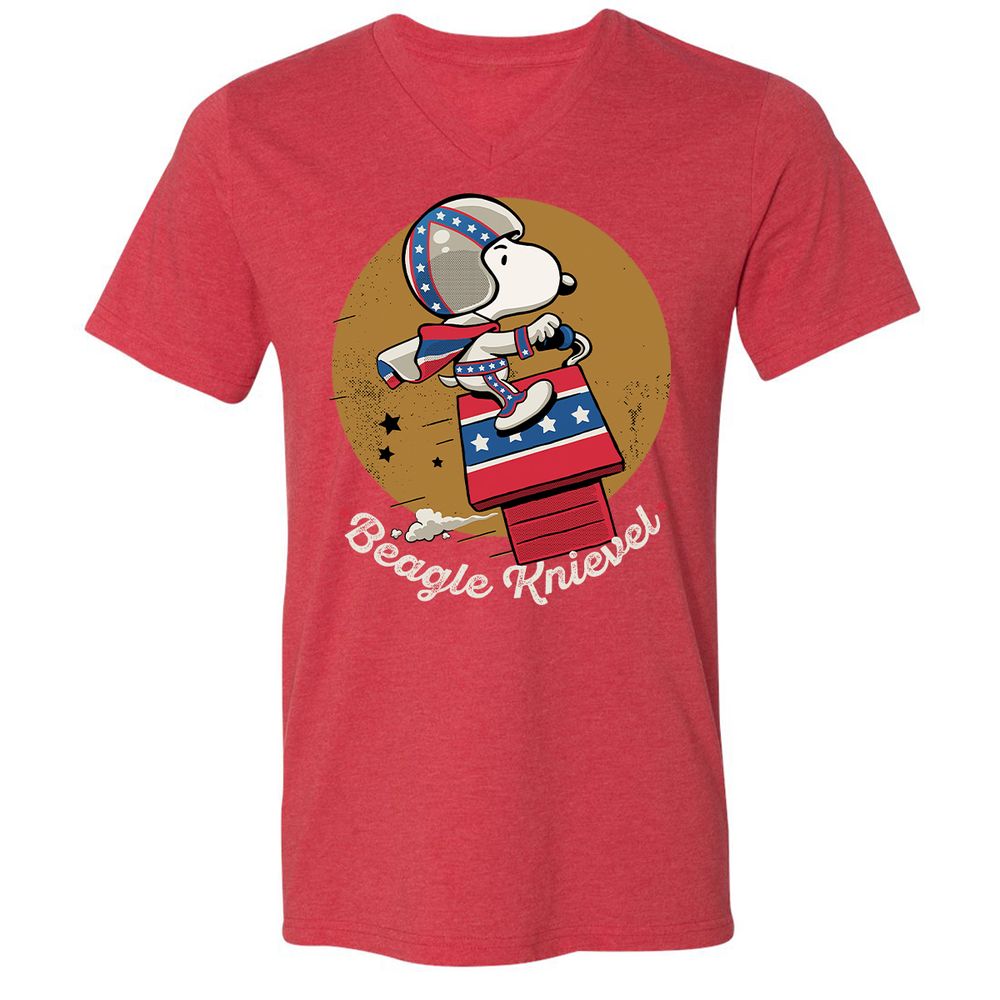 Unisex V-Neck T-Shirt - K614P9HG - Heather Red - 16