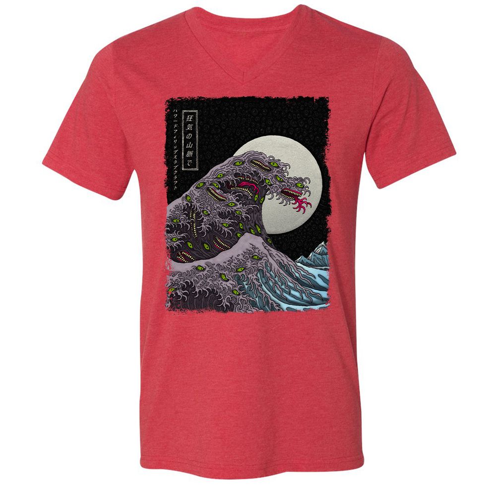 Unisex V-Neck T-Shirt - WYNGAWN9 - Heather Red - 16