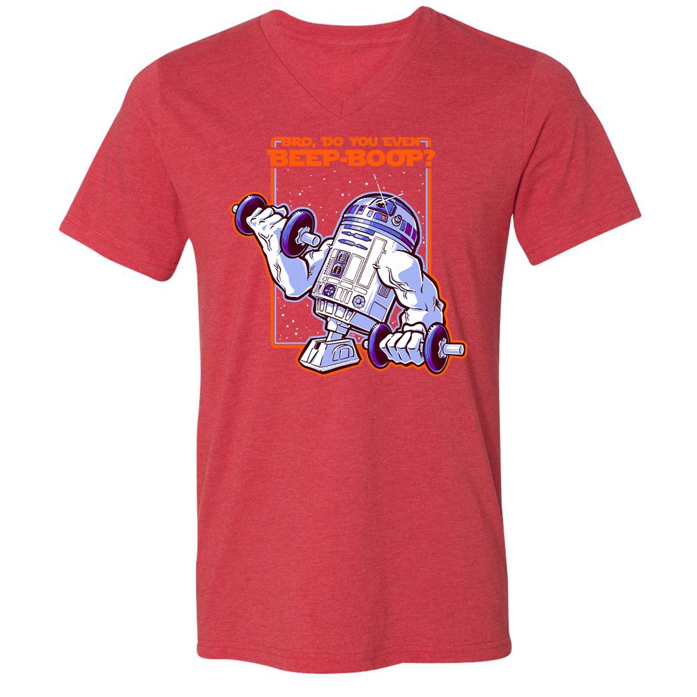 Unisex V-Neck T-Shirt - S72EU9YA - Heather Red - 16