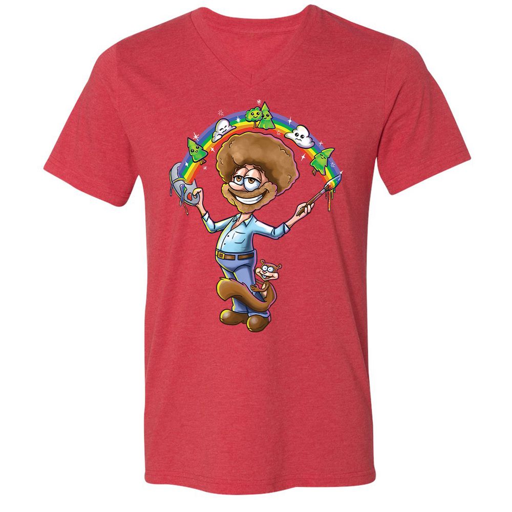 Unisex V-Neck T-Shirt - EVG9AS1B - Heather Red - 16