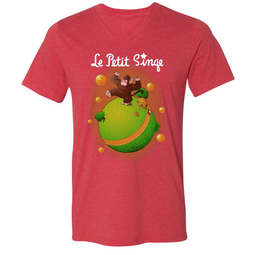 Unisex V-Neck T-Shirt - 8P8RS4TM - Heather Red - 16