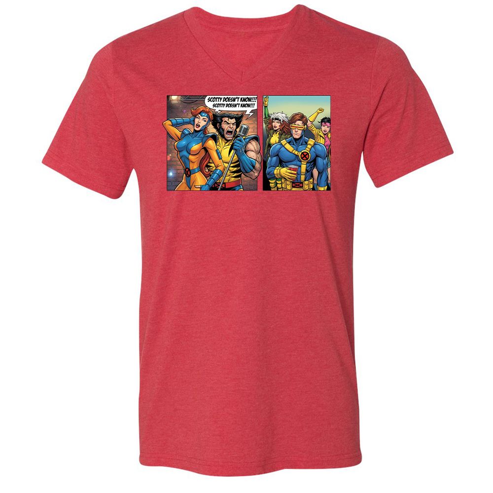 Unisex V-Neck T-Shirt - 9HNKLK99 - Heather Red - 16