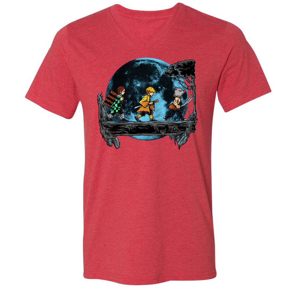 Unisex V-Neck T-Shirt - 97V2UERL - Heather Red - 16